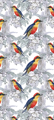 Fabric roller blind for window Colorful bird