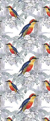 Fabric roller blind for window Colorful bird