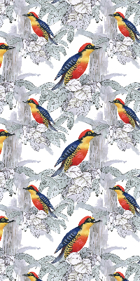 Fabric roller blind for window Colorful bird