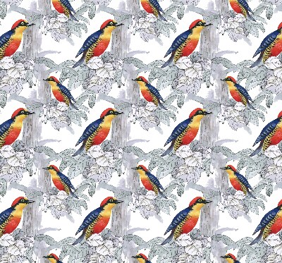 Fabric roller blind for window Colorful bird