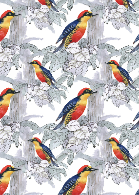 Fabric roller blind for window Colorful bird