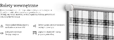 Blackout roller blind for window Gray tartan
