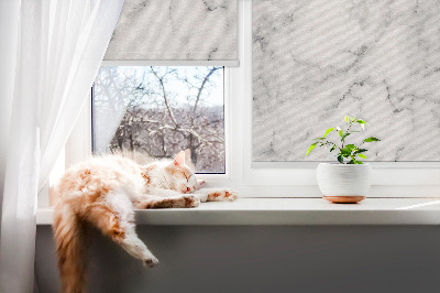 Fabric roller blind for window Gray marble
