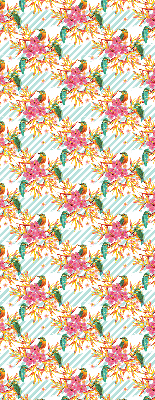 Blackout roller blind Birds among the branches of a tree