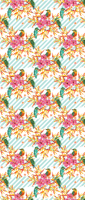 Blackout roller blind Birds among the branches of a tree