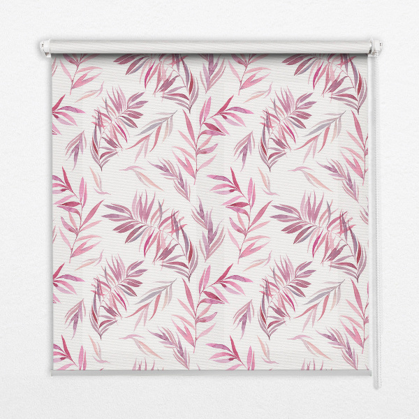 Blackout roller blind for window Pink leaves