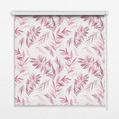 Blackout roller blind for window Pink leaves
