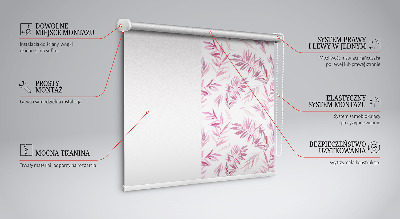Blackout roller blind for window Pink leaves