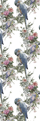 Fabric roller blind for window Parrots on flowers