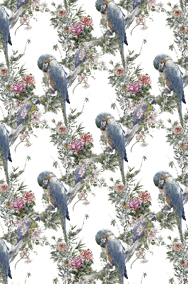 Fabric roller blind for window Parrots on flowers