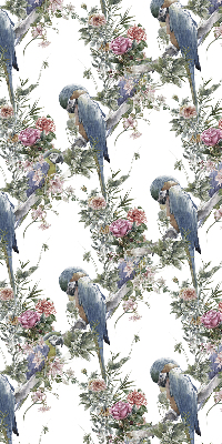 Fabric roller blind for window Parrots on flowers