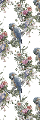 Fabric roller blind for window Parrots on flowers