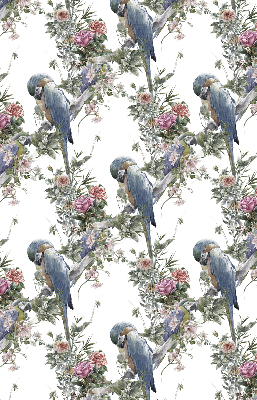 Fabric roller blind for window Parrots on flowers