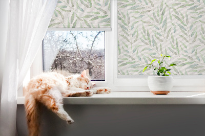 Blackout roller blind Green leaves