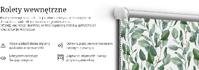 Blackout roller blind for window Leaves on the twigs