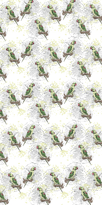 Fabric roller blind for window Parrots on a branch