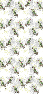 Fabric roller blind for window Parrots on a branch