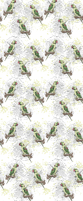 Fabric roller blind for window Parrots on a branch
