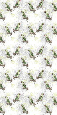 Fabric roller blind for window Parrots on a branch