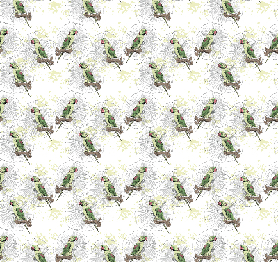 Fabric roller blind for window Parrots on a branch
