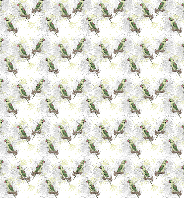 Fabric roller blind for window Parrots on a branch
