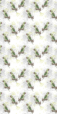 Fabric roller blind for window Parrots on a branch
