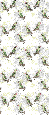 Fabric roller blind for window Parrots on a branch