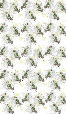 Fabric roller blind for window Parrots on a branch