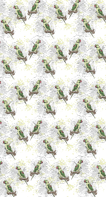 Fabric roller blind for window Parrots on a branch
