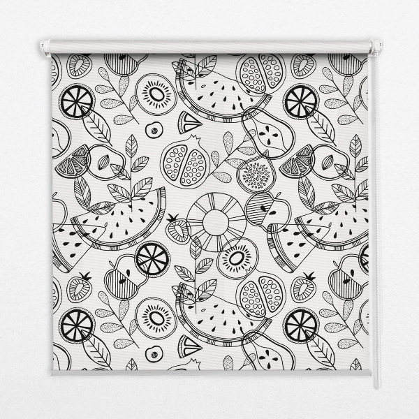 Blackout roller blind for window Drawn fruits