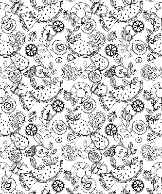 Blackout roller blind for window Drawn fruits