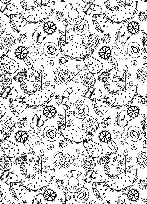 Blackout roller blind for window Drawn fruits