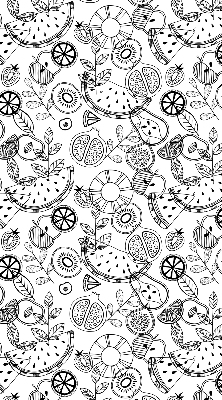 Blackout roller blind for window Drawn fruits