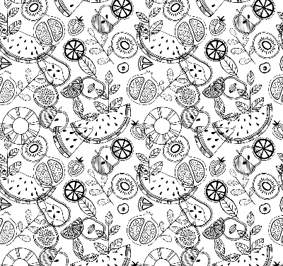 Blackout roller blind for window Drawn fruits