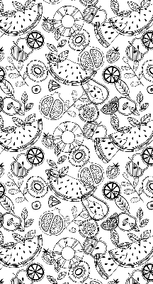 Blackout roller blind for window Drawn fruits