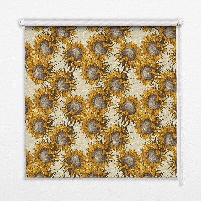 Fabric roller blind for window Sunflower