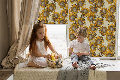 Fabric roller blind for window Sunflower