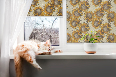 Fabric roller blind for window Sunflower