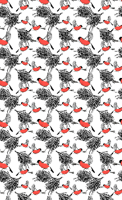 Blackout roller blind Bullfinch birds