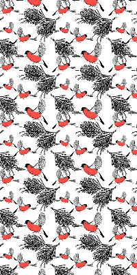 Blackout roller blind Bullfinch birds