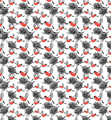 Blackout roller blind Bullfinch birds