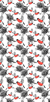 Blackout roller blind Bullfinch birds