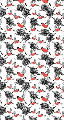 Blackout roller blind Bullfinch birds
