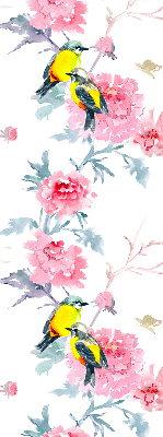 Blackout roller blind for window Birds on flowers