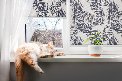 Blackout roller blind Fern leaves