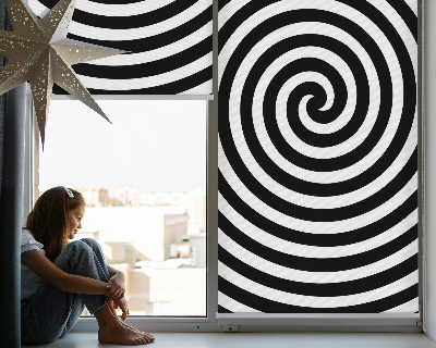 Fabric roller blind for window Hypnotizing circle