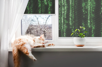 Blackout roller blind for window Green ciphers