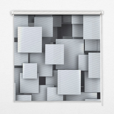 Blackout roller blind Gray 3D Squares