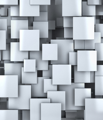 Blackout roller blind Gray 3D Squares