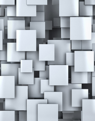 Blackout roller blind Gray 3D Squares
